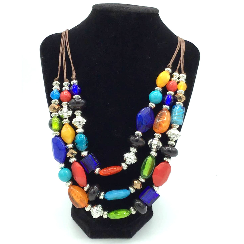 Chunky Triple‎ Layer Colorful Necklace